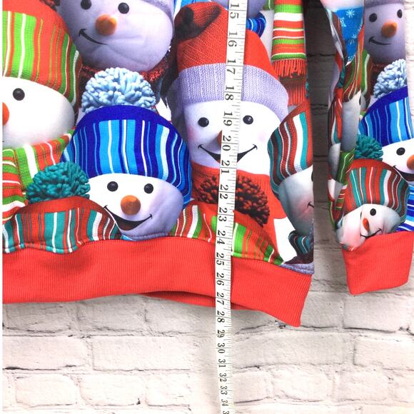 Threadcraft Crewneck Snowman Graphic Fleece Lined Christmas Sweatshirt M - Picture 10 of 11